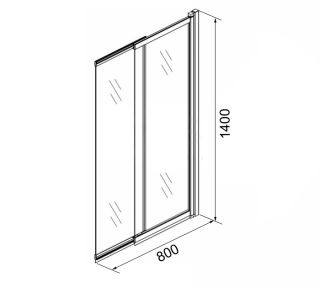 Шторка для ванны Azario MERRIT AZ-NF6122 800 BLACK